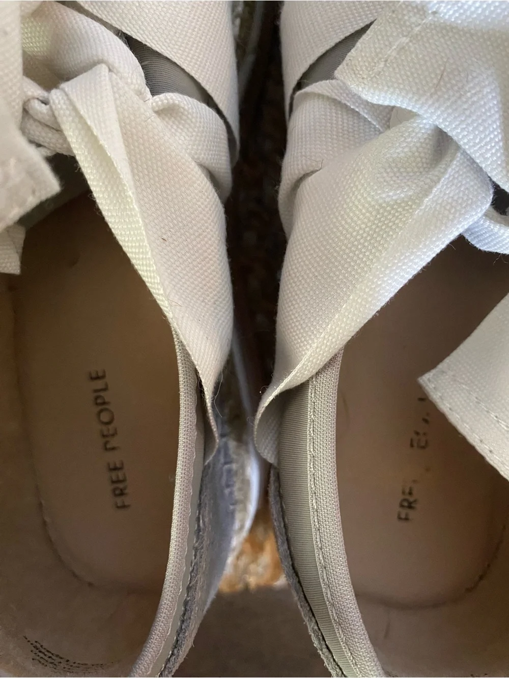 Free People Chapmin Espadrille Sneakers Oyster Combo Grey White Size 39 US 9 EUC